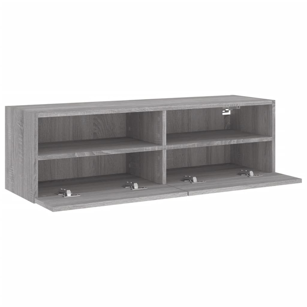 vidaXL TV Wall Cabinet Grey Sonoma 100x30x30 cm Engineered Wood 6