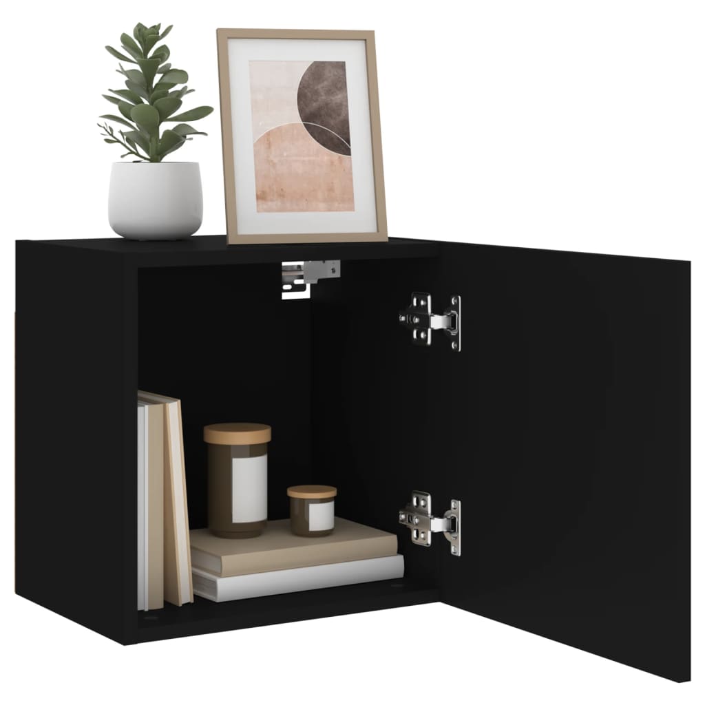 vidaXL TV Wall Cabinets 2 pcs Black 40.5x30x40 cm Engineered Wood 5