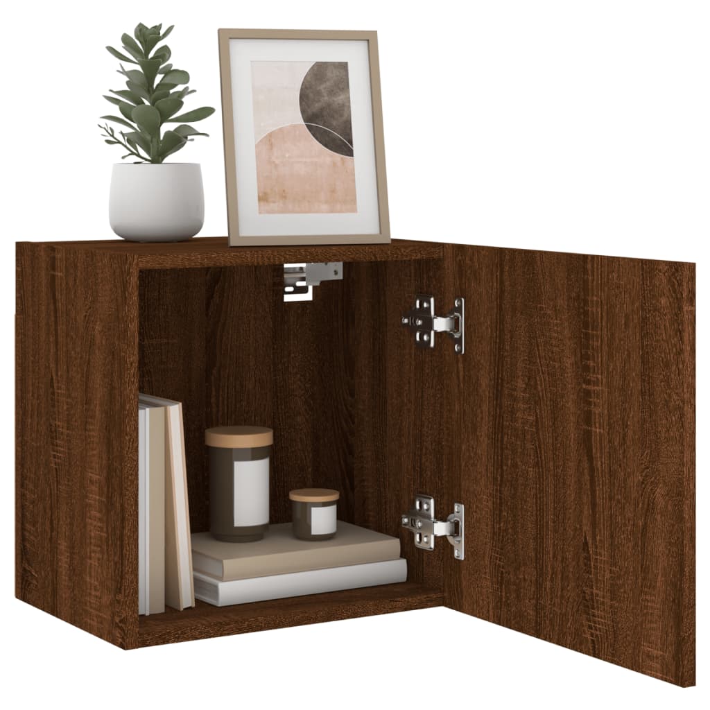 vidaXL TV Wall Cabinets 2 pcs Brown Oak 40.5x30x40 cm Engineered Wood 5