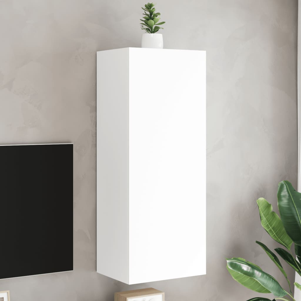 TV Wall Cabinet 40.5x30x102 cm Engineered Wood White