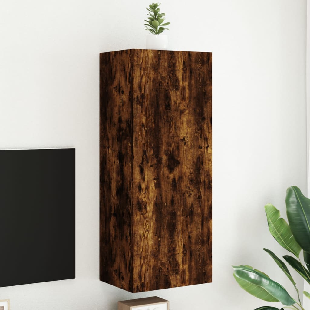 TV Wall Cabinet 40.5x30x102 cm Engineered Wood Smoked oak