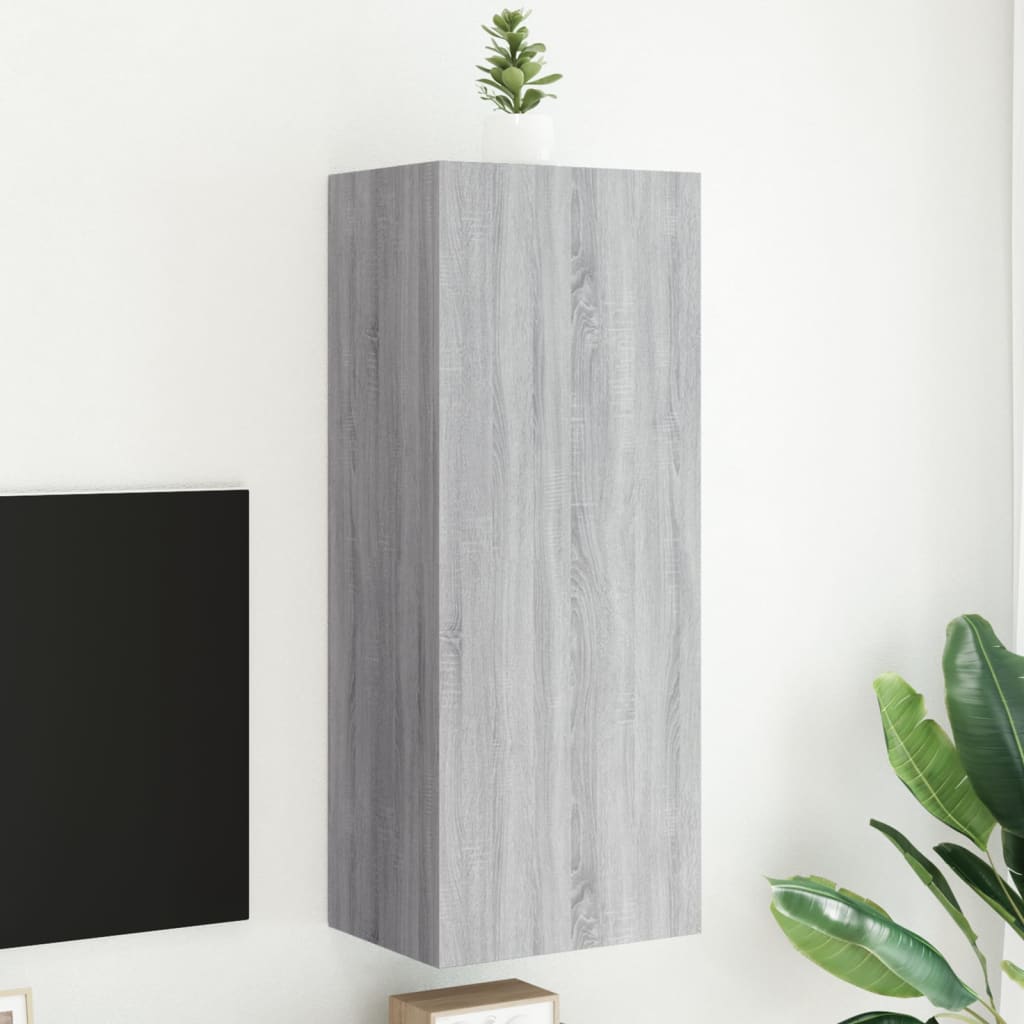 TV Wall Cabinet 40.5x30x102 cm Engineered Wood Grey sonoma