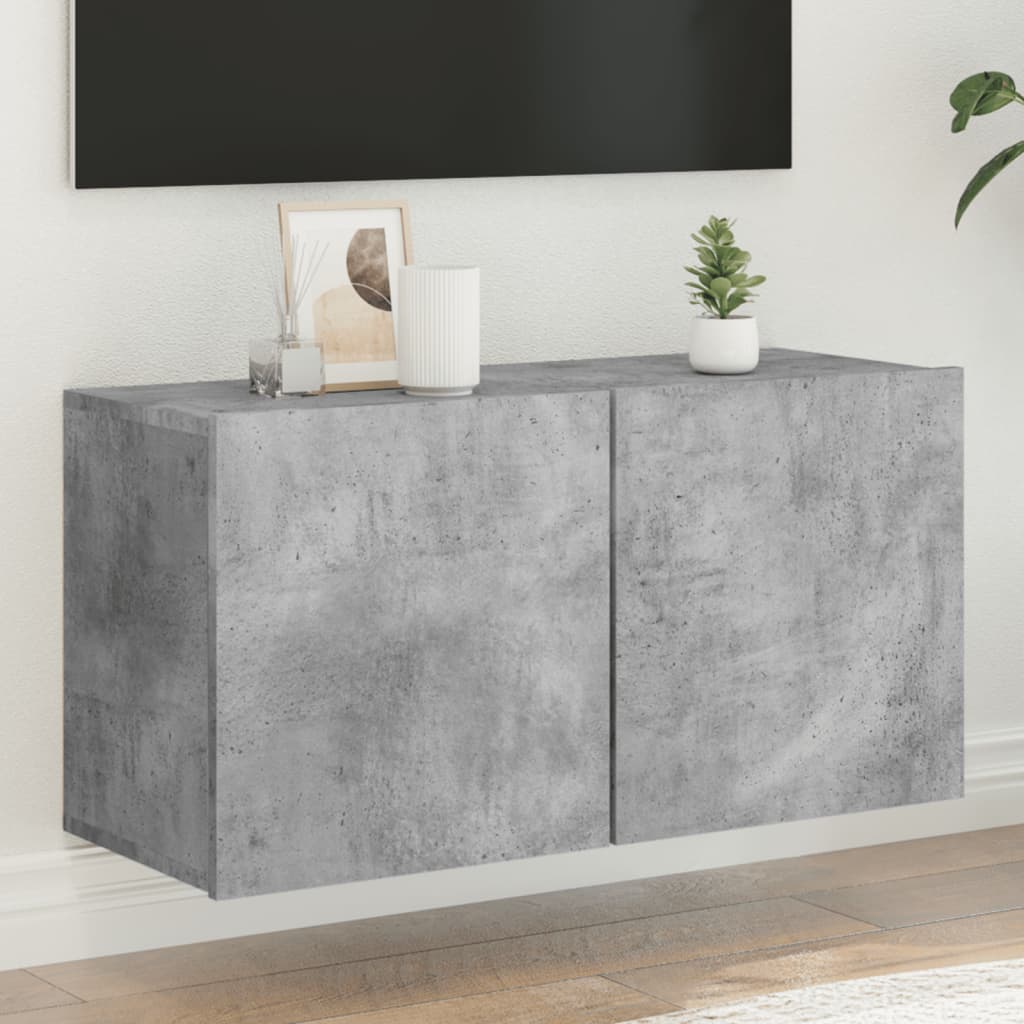 vidaXL TV Cabinet Wall-mounted Concrete Grey 80x30x41 cm 1
