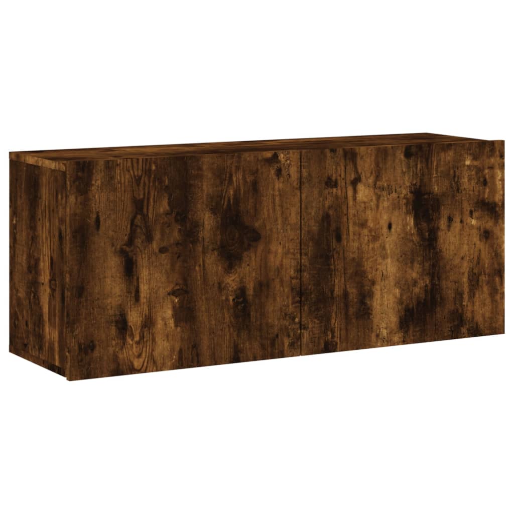 vidaXL TV Cabinet Wall-mounted Smoked Oak 100x30x41 cm 2