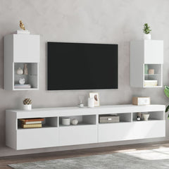 vidaXL TV Cabinet Set with LED Lights 30.5x30x60 cm 2 pcs