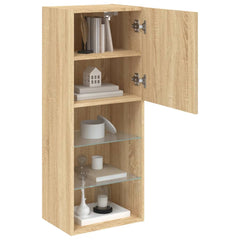 vidaXL TV Cabinet with LED Lights Sonoma Oak 40.5x30x102 cm 6