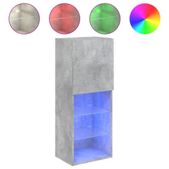 vidaXL TV Cabinet with LED Lights Concrete Grey 40.5x30x102 cm 2