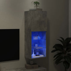 vidaXL TV Cabinet with LED Lights Concrete Grey 40.5x30x102 cm 5