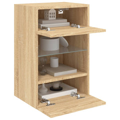 TV Wall Cabinet with LED Lights 40x30x60.5 cm Sonoma oak