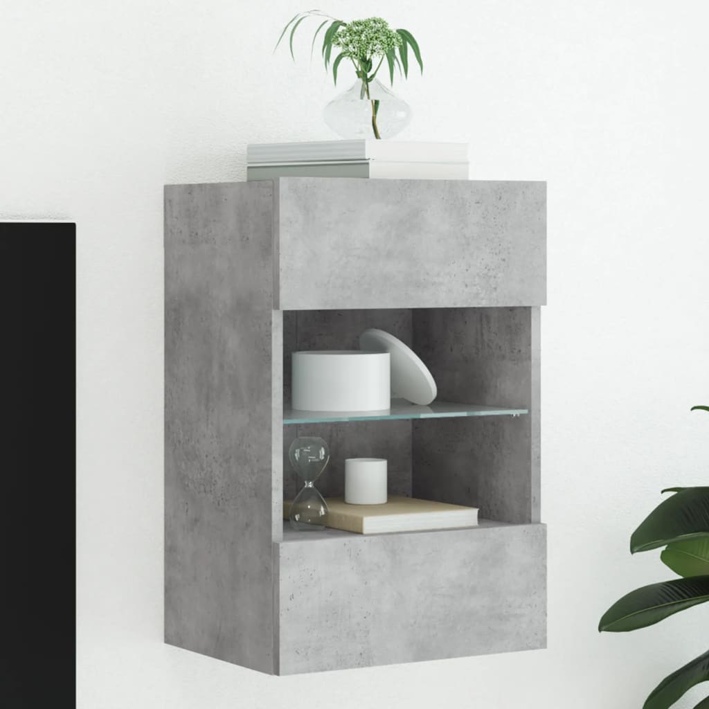 vidaXL TV Wall Cabinet with LED Lights 40x30x60.5 cm