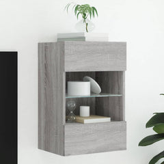 vidaXL TV Wall Cabinet with LED Lights 40x30x60.5 cm