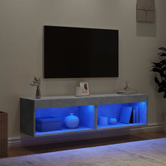 vidaXL TV Cabinets with LED Lights 2 pcs Concrete Grey 60x30x30 cm 3