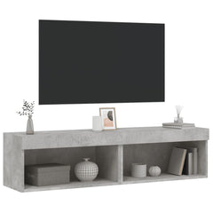 vidaXL TV Cabinets with LED Lights 2 pcs Concrete Grey 60x30x30 cm 6