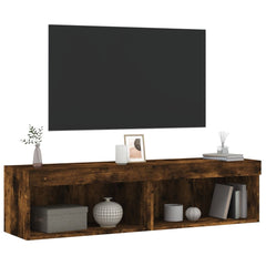 vidaXL TV Cabinets with LED Lights 2 pcs Smoked Oak 60x30x30 cm 6