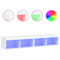 TV Cabinet Set with LED Lights 80x30x30 cm 2 pcs White