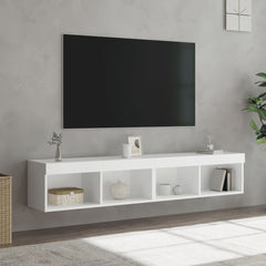 TV Cabinet Set with LED Lights 80x30x30 cm 2 pcs White
