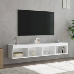 TV Cabinet Set with LED Lights 80x30x30 cm 2 pcs White