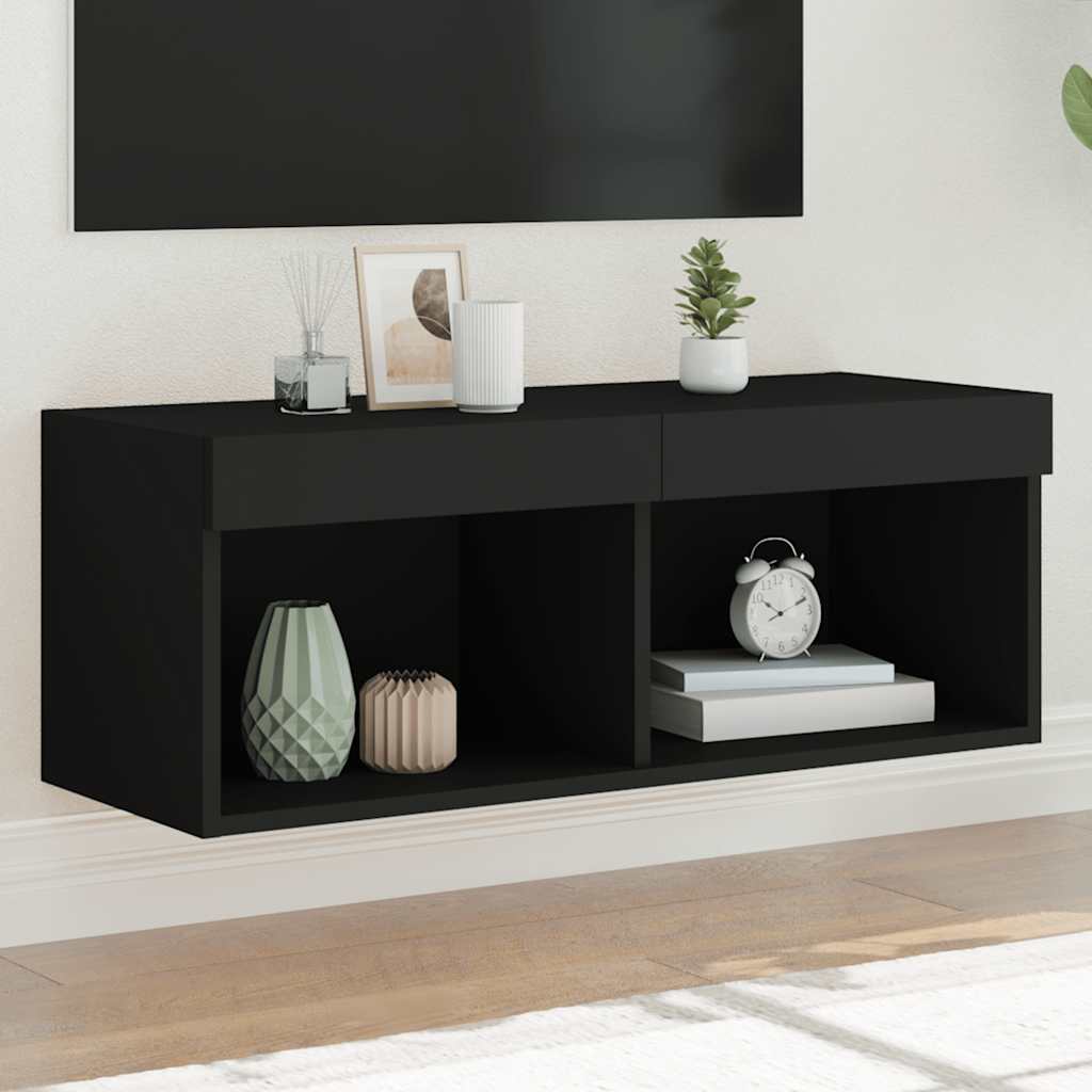 vidaXL TV Cabinet with LED Lights 80x30x30 cm