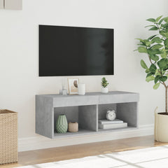vidaXL TV Cabinet with LED Lights Concrete Grey 80x30x30 cm 5