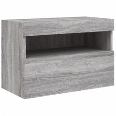 vidaXL TV Wall Cabinet with LED Lights Grey Sonoma 60x30x40 cm 3