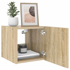 vidaXL TV Wall Cabinets with LED Lights 2 pcs Sonoma Oak 30.5x35x30 cm 6