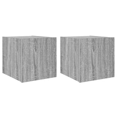 vidaXL TV Wall Cabinets with LED Lights 2 pcs Grey Sonoma 30.5x35x30 cm 2