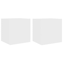 TV Wall Cabinets with LED Lights 40.5x35x40 cm 2 pcs White