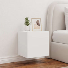 TV Wall Cabinets with LED Lights 40.5x35x40 cm 2 pcs White