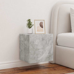 TV Wall Cabinets with LED Lights 40.5x35x40 cm 2 pcs Concrete grey