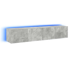 vidaXL TV Wall Cabinets with LED Lights 2 pcs Concrete Grey 80x35x31 cm 2