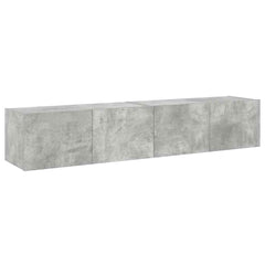 TV Wall Cabinets with LED Lights 80x35x31 cm 2 pcs Concrete grey