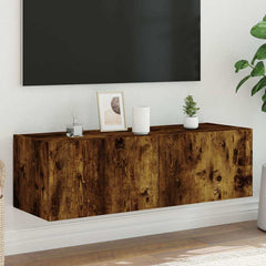 vidaXL TV Wall Cabinet with LED Lights Width 100 cm