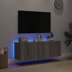 vidaXL TV Wall Cabinets with LED Lights 2 pcs Grey Sonoma 60x35x41 cm 4