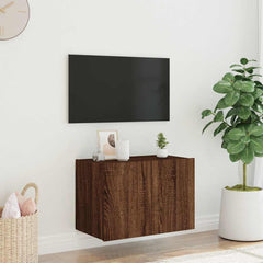 vidaXL TV Wall Cabinet with LED Lights Brown Oak 60x35x41 cm 5
