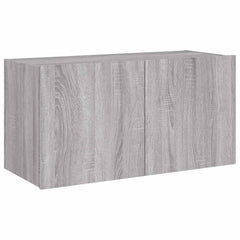 vidaXL TV Wall Cabinet with LED Lights Grey Sonoma 80x35x41 cm 3