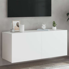 vidaXL TV Wall Cabinet with LED Lights Width 100 cm