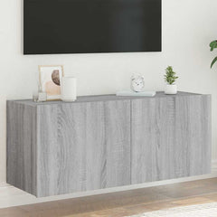 vidaXL TV Wall Cabinet with LED Lights Width 100 cm