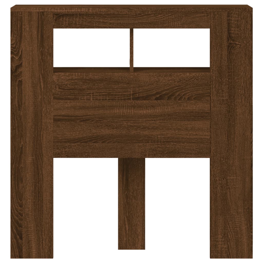 vidaXL LED Headboard Brown Oak 100x18,5x103,5 cm Engineered Wood 5