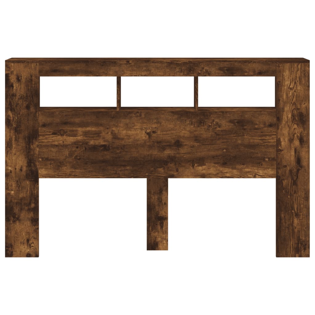 LED Headboard 100x18.5x103.5 cm Engineered Wood Smoked Oak 160 x 103.5 cm