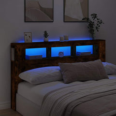 LED Headboard 100x18.5x103.5 cm Engineered Wood Smoked Oak 180 x 103.5 cm