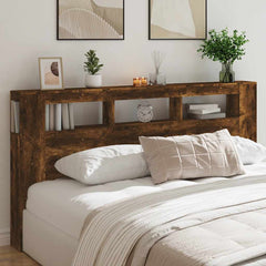 LED Headboard 100x18.5x103.5 cm Engineered Wood Smoked Oak 200 x 103.5 cm