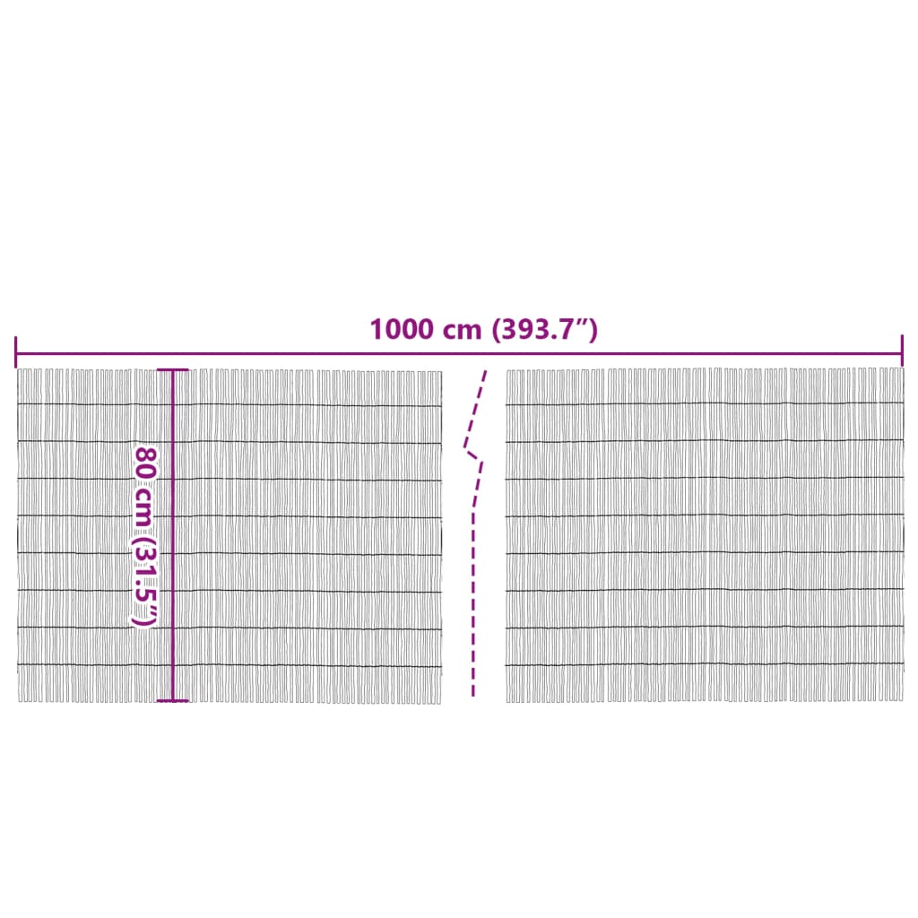 vidaXL Garden Fence 1000x80 cm Reed 5