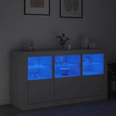 Sideboard with LED Lights 123x37x67 cm White