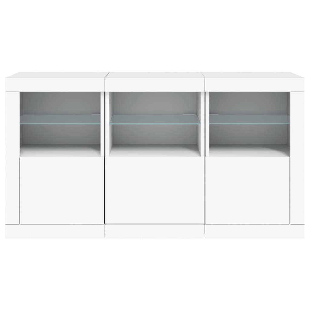 Sideboard with LED Lights 123x37x67 cm White