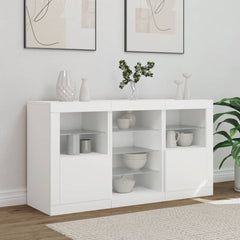 Sideboard with LED Lights 123x37x67 cm White