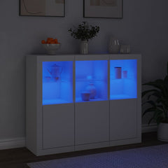 Sideboards with LED Lights 3 pcs Engineered Wood White