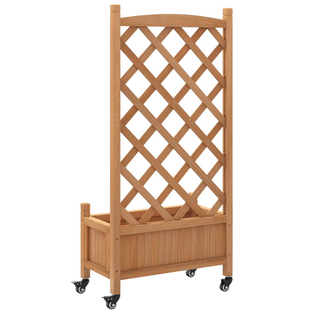 vidaXL Planter | Brown | Solid Fir Wood, Iron | Planters | Planter 6