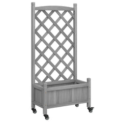 vidaXL Planter | Grey | Solid fir wood, iron | Medium | Planters | Planter 2