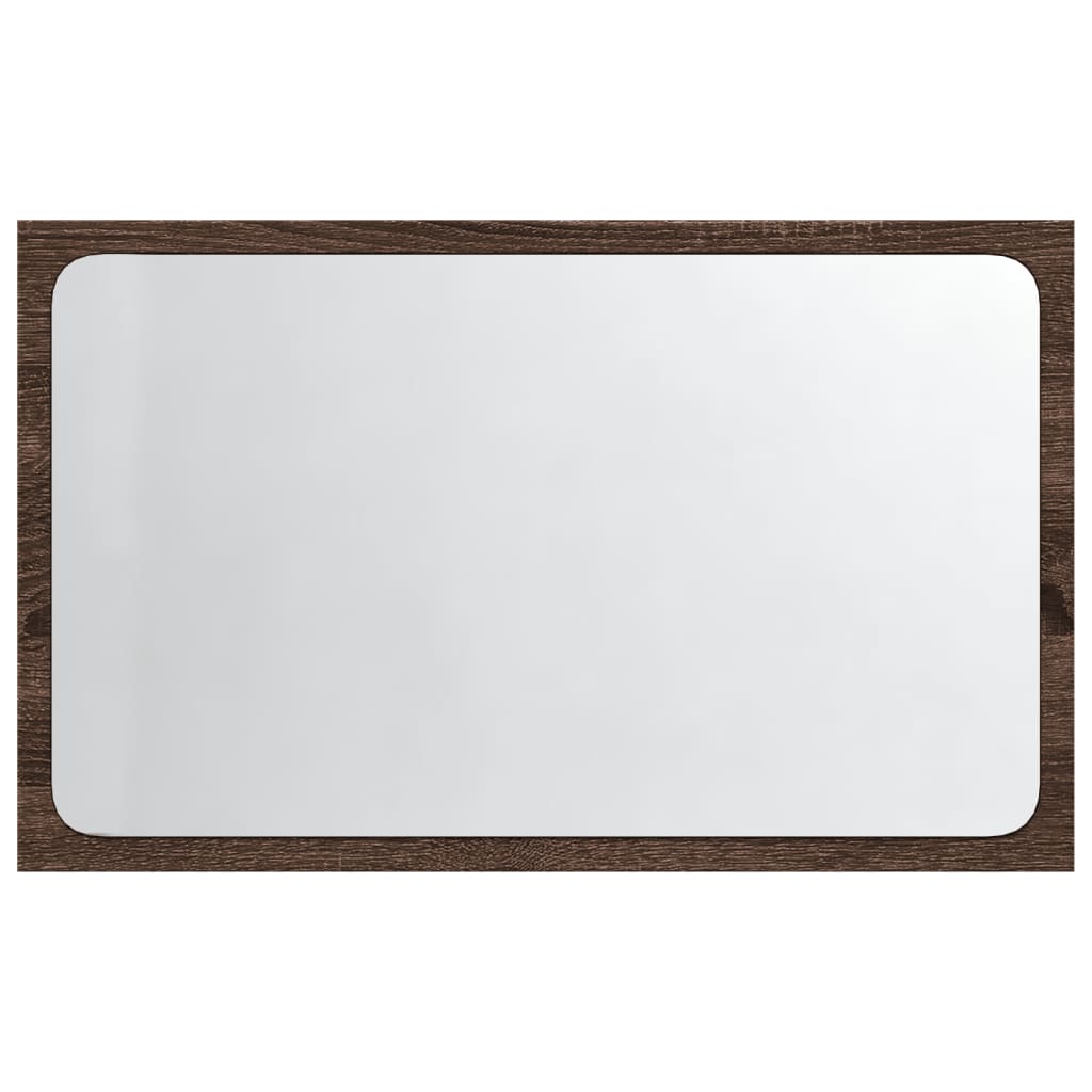 vidaXL LED Bathroom Mirror Brown Oak 60x8.5x38 cm Engineered Wood 6