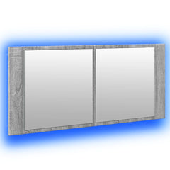 vidaXL LED Bathroom Mirror Cabinet Grey Sonoma 100x12x45 cm 5